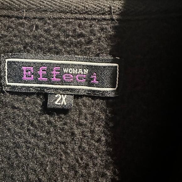 Effeci Woman Vest Size 2x Black with Faux Fur Trim Warm Cozy Winter Layering - Picture 3 of 9